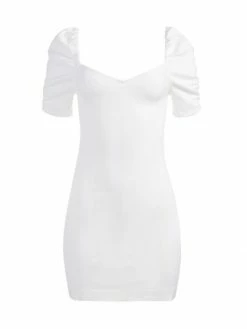 Alice + Olivia Mimi Puff-Sleeve Denim Minidress