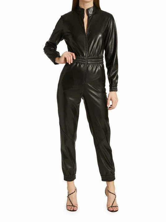Alice + Olivia Levi Vegan Leather Jumpsuit 2 Alice + Olivia Levi Vegan Leather Jumpsuit - Image 2