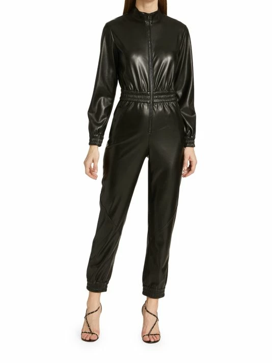 Alice + Olivia Levi Vegan Leather Jumpsuit 3 Alice + Olivia Levi Vegan Leather Jumpsuit - Image 3