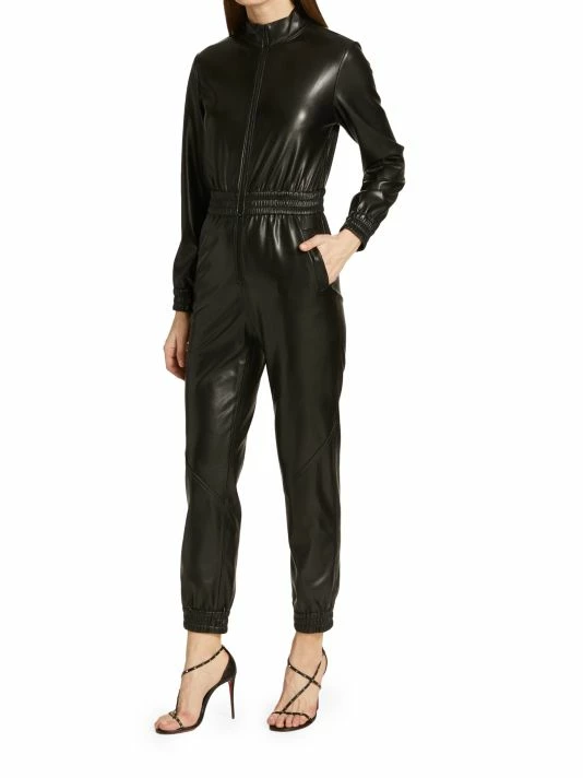 Alice + Olivia Levi Vegan Leather Jumpsuit 4 Alice + Olivia Levi Vegan Leather Jumpsuit - Image 4