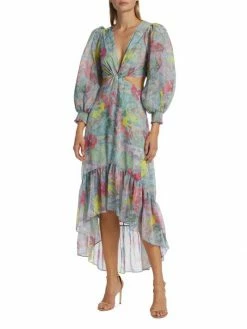 Alice + Olivia Katia Printed High-Low Midi-Dress -ALICE + OLIVIA Sales unnamed file 1046
