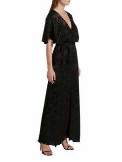 Alice + Olivia Davida Belted Satin Jacquard Maxi Dress -ALICE + OLIVIA Sales unnamed file 1054