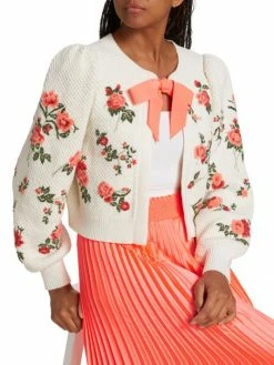 Alice + Olivia Kitty Floral-Embroidered Cardigan -ALICE + OLIVIA Sales unnamed file 1084
