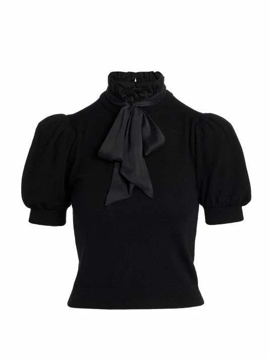 Alice + Olivia Chase Puff-SleeveTop Black 4 Alice + Olivia Chase Puff-SleeveTop Black - Image 4