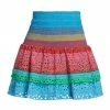 Alice + Olivia Bethie Smocked Cotton Tiered Mini Skirt