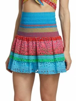 Alice + Olivia Bethie Smocked Cotton Tiered Mini Skirt -ALICE + OLIVIA Sales unnamed file 1123