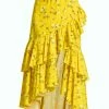 Alice + Olivia Cristina Ruffled Cotton-Blend Wrap-Effect Skirt
