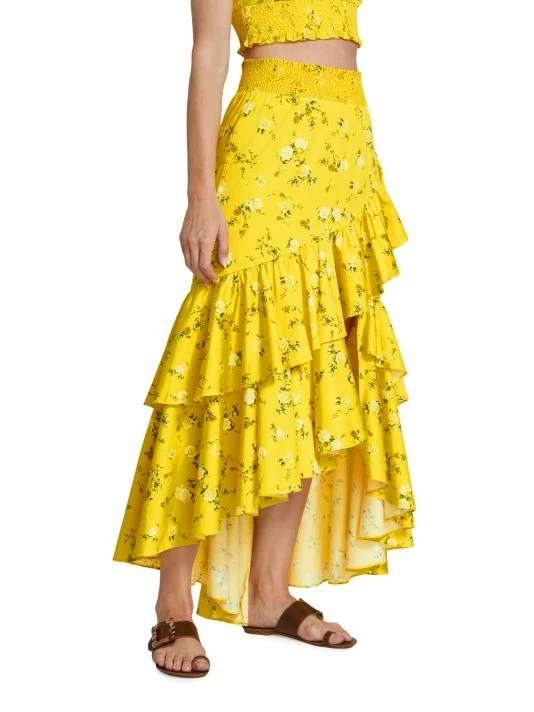 Alice + Olivia Cristina Ruffled Cotton-Blend Wrap-Effect Skirt 4 Alice + Olivia Cristina Ruffled Cotton-Blend Wrap-Effect Skirt - Image 4