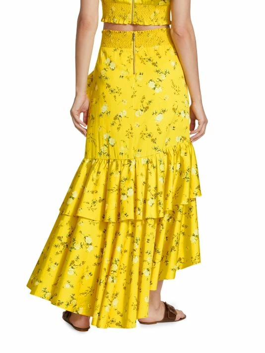 Alice + Olivia Cristina Ruffled Cotton-Blend Wrap-Effect Skirt 5 Alice + Olivia Cristina Ruffled Cotton-Blend Wrap-Effect Skirt - Image 5