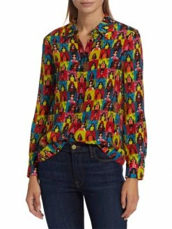 Alice + Olivia Willa Checkered Graphic Shirt -ALICE + OLIVIA Sales unnamed file 1143