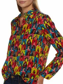 Alice + Olivia Willa Checkered Graphic Shirt -ALICE + OLIVIA Sales unnamed file 1146