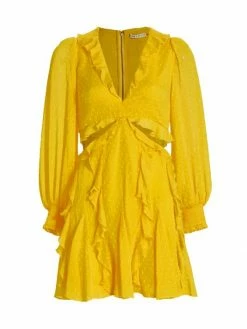 Alice + Olivia Mitzi Cut Out Godet Minidress