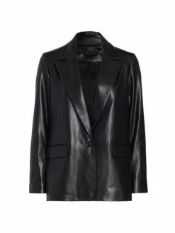 Alice + Olivia Denny Vegan Leather Blazer
