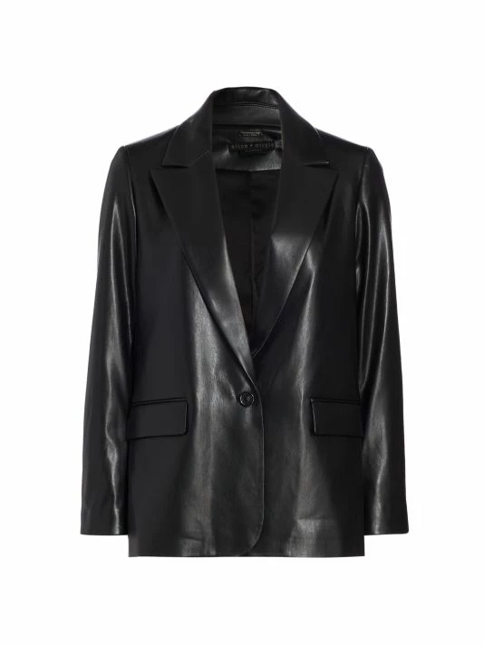 Alice + Olivia Denny Vegan Leather Blazer 1 Alice + Olivia Denny Vegan Leather Blazer