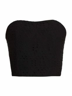 Alice + Olivia Ceresi Smocked Eyelet Cotton Tube Top