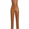 Alice + Olivia Linette Vegan Leather Jumpsuit