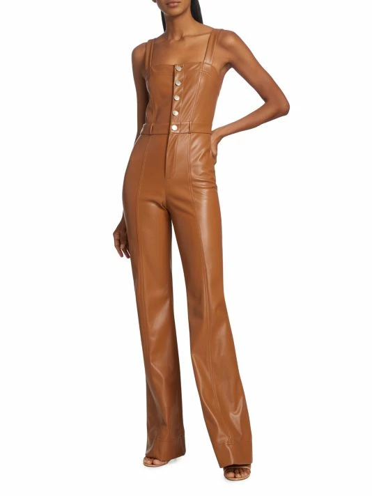 Alice + Olivia Linette Vegan Leather Jumpsuit 2 Alice + Olivia Linette Vegan Leather Jumpsuit - Image 2