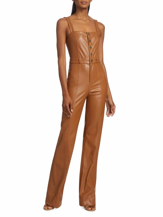 Alice + Olivia Linette Vegan Leather Jumpsuit 3 Alice + Olivia Linette Vegan Leather Jumpsuit - Image 3