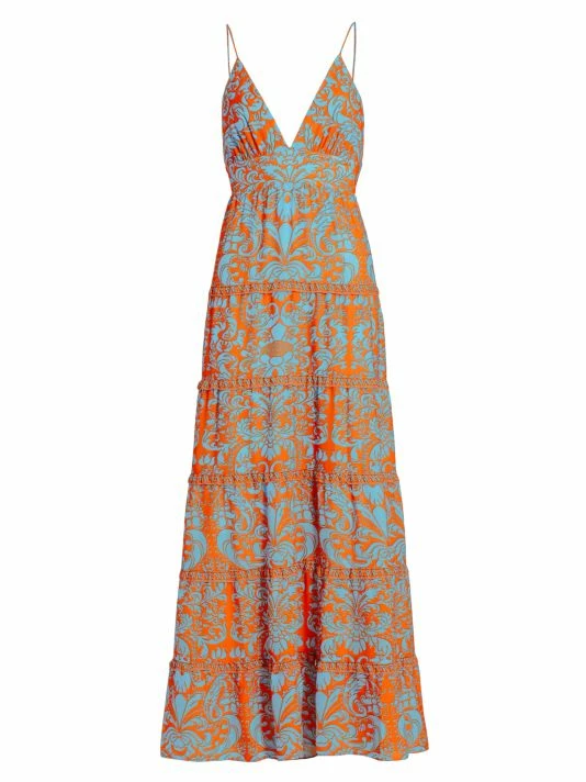 Alice + Olivia Karolina Plunge V-Neck Cutout Maxi Dress 1 Alice + Olivia Karolina Plunge V-Neck Cutout Maxi Dress