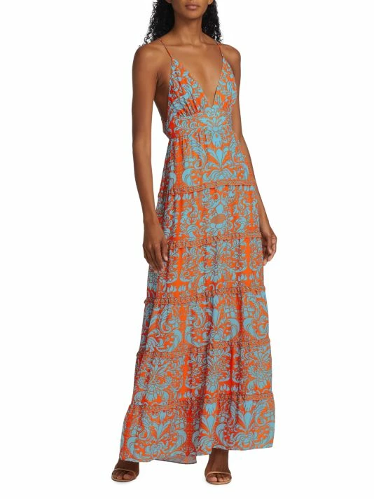 Alice + Olivia Karolina Plunge V-Neck Cutout Maxi Dress 3 Alice + Olivia Karolina Plunge V-Neck Cutout Maxi Dress - Image 3