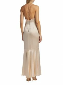 Alice + Olivia Samia Stretch-Silk Fishtail Gown -ALICE + OLIVIA Sales unnamed file 1318