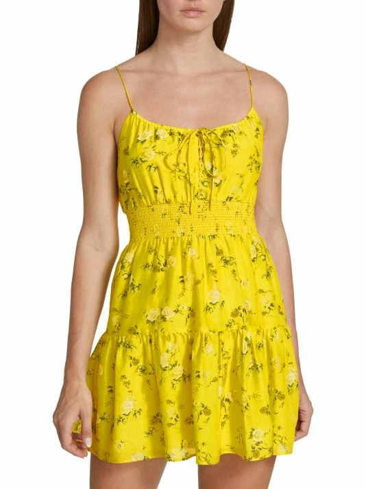 Alice + Olivia Lai Printed Cotton & Silk Minidress 3 Alice + Olivia Lai Printed Cotton & Silk Minidress - Image 3