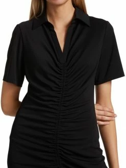 Alice + Olivia Marsha Ruched Polo T-Shirt Dress -ALICE + OLIVIA Sales unnamed file 139