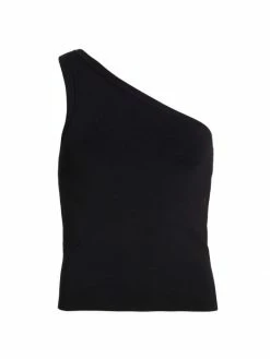Alice + Olivia Elden One-Shoulder Tank Top Black -ALICE + OLIVIA Sales unnamed file 1430