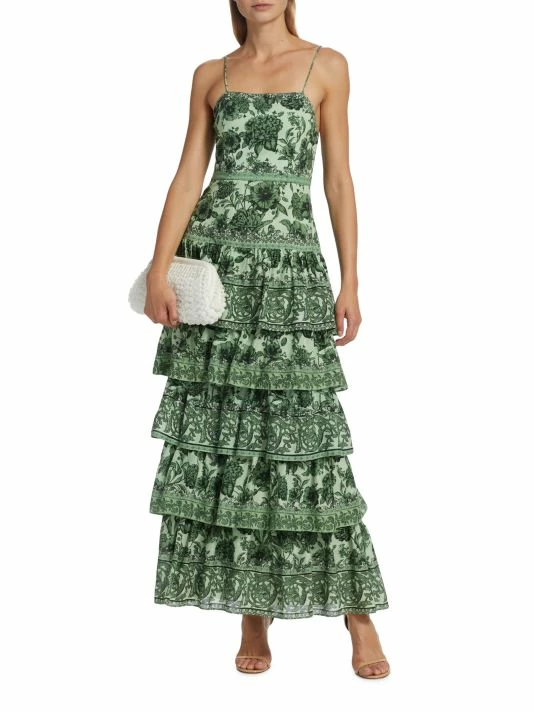 Alice + Olivia Valencia Floral Tiered Maxi Dress 2 Alice + Olivia Valencia Floral Tiered Maxi Dress - Image 2