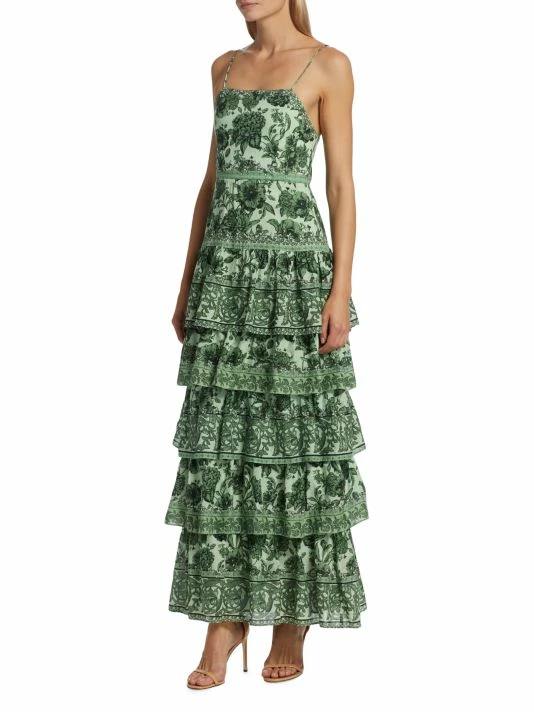 Alice + Olivia Valencia Floral Tiered Maxi Dress 4 Alice + Olivia Valencia Floral Tiered Maxi Dress - Image 4