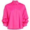 Alice + Olivia Edyth Gathered-Sleeve Shirt