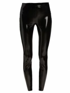 Alice + Olivia Maddox Vegan Latex Leggings Black