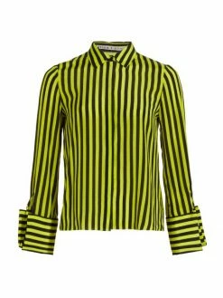 Alice + Olivia Willa Striped Silk Blouse
