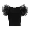 Alice + Olivia Merida Ruffle-Sleeve Crop Top