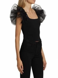 Alice + Olivia Merida Ruffle-Sleeve Crop Top 10 Alice + Olivia Merida Ruffle-Sleeve Crop Top -ALICE + OLIVIA Sales unnamed file 1530