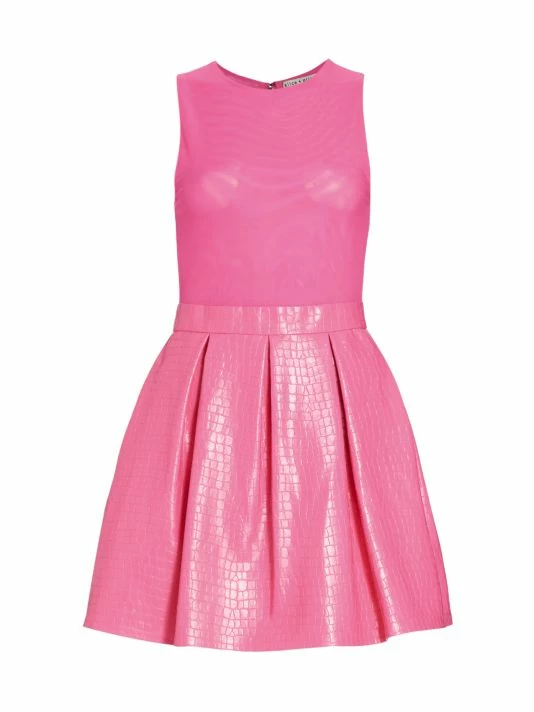 Alice + Olivia Chara Croc-Embossed Party Dress 1 Alice + Olivia Chara Croc-Embossed Party Dress