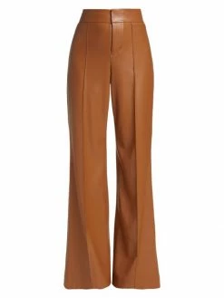 Alice + Olivia Dylan Wide-Leg Vegan Leather Pants Camel -ALICE + OLIVIA Sales unnamed file 155