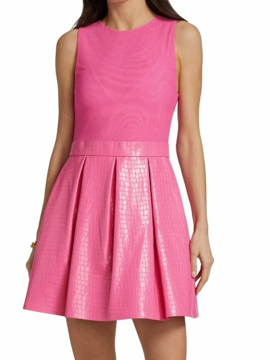 Alice + Olivia Chara Croc-Embossed Party Dress 3 Alice + Olivia Chara Croc-Embossed Party Dress - Image 3