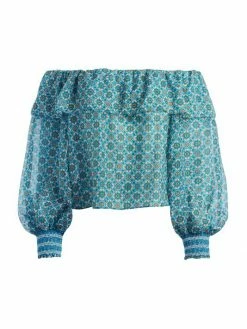 Alice + Olivia Alta Ruffled Silk-Blend Blouse