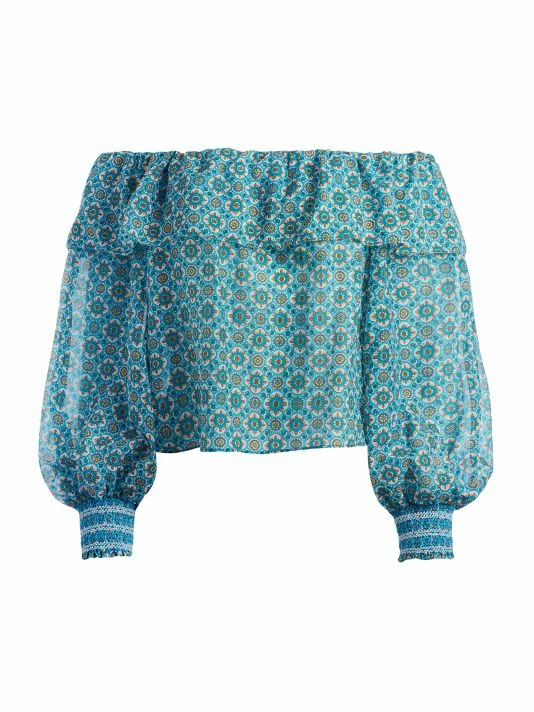 Alice + Olivia Alta Ruffled Silk-Blend Blouse 1 Alice + Olivia Alta Ruffled Silk-Blend Blouse