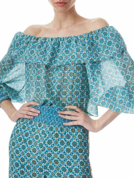 Alice + Olivia Alta Ruffled Silk-Blend Blouse 6 Alice + Olivia Alta Ruffled Silk-Blend Blouse - Image 6