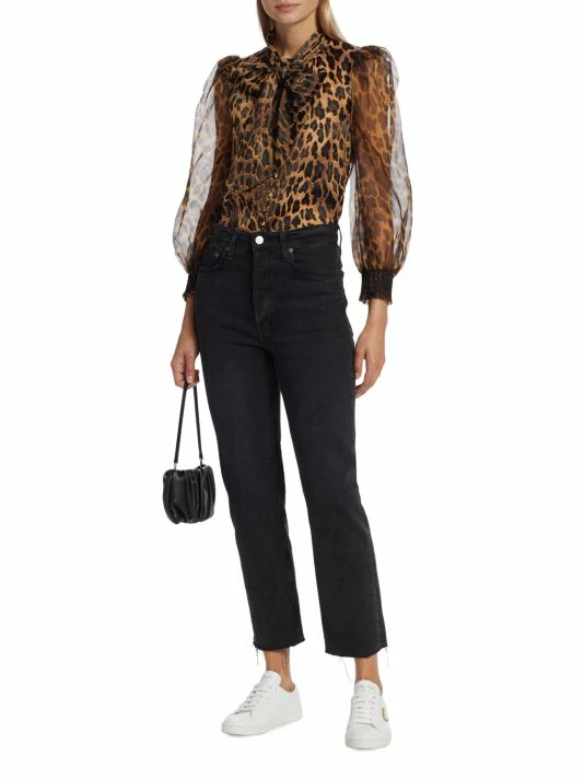 Alice + Olivia Brentley Leopard-Print Tie-Neck Blouse 2 Alice + Olivia Brentley Leopard-Print Tie-Neck Blouse - Image 2