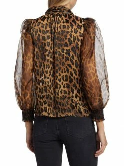 Alice + Olivia Brentley Leopard-Print Tie-Neck Blouse 11 Alice + Olivia Brentley Leopard-Print Tie-Neck Blouse -ALICE + OLIVIA Sales unnamed file 1632