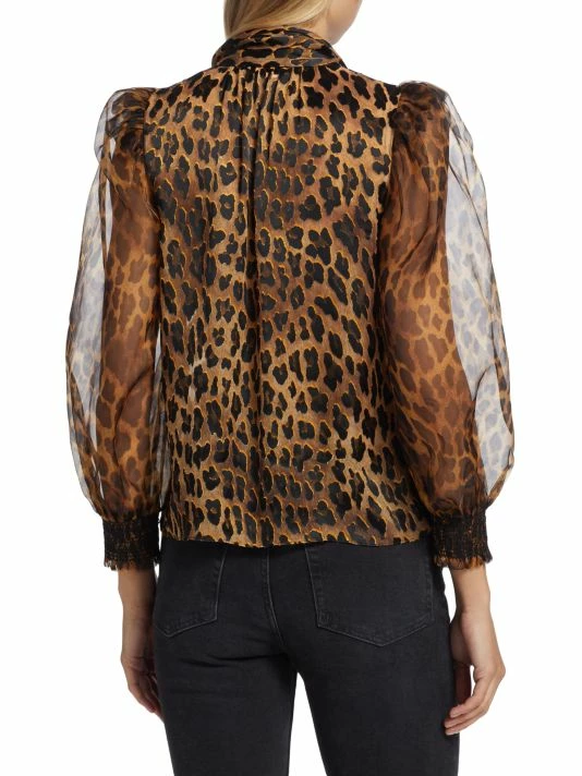 Alice + Olivia Brentley Leopard-Print Tie-Neck Blouse 5 Alice + Olivia Brentley Leopard-Print Tie-Neck Blouse - Image 5