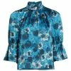 Alice + Olivia Launa Floral Bell-Sleeve Blouse