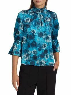 Alice + Olivia Launa Floral Bell-Sleeve Blouse -ALICE + OLIVIA Sales unnamed file 1665