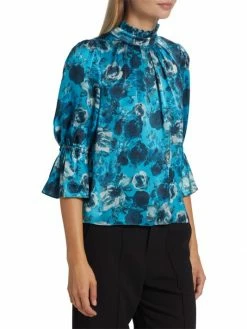 Alice + Olivia Launa Floral Bell-Sleeve Blouse -ALICE + OLIVIA Sales unnamed file 1666