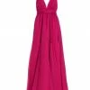 Alice + Olivia Carisa Belted V-Neck Ball Gown Rose