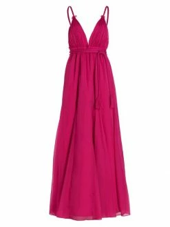 Alice + Olivia Carisa Belted V-Neck Ball Gown Rose -ALICE + OLIVIA Sales unnamed file 1679