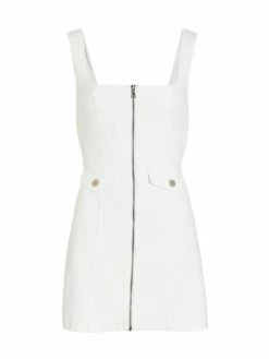 Alice + Olivia Thersa Zip-Front Denim Minidress